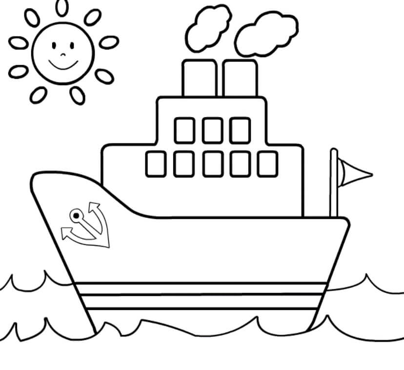Dibujo de Barco para Niños