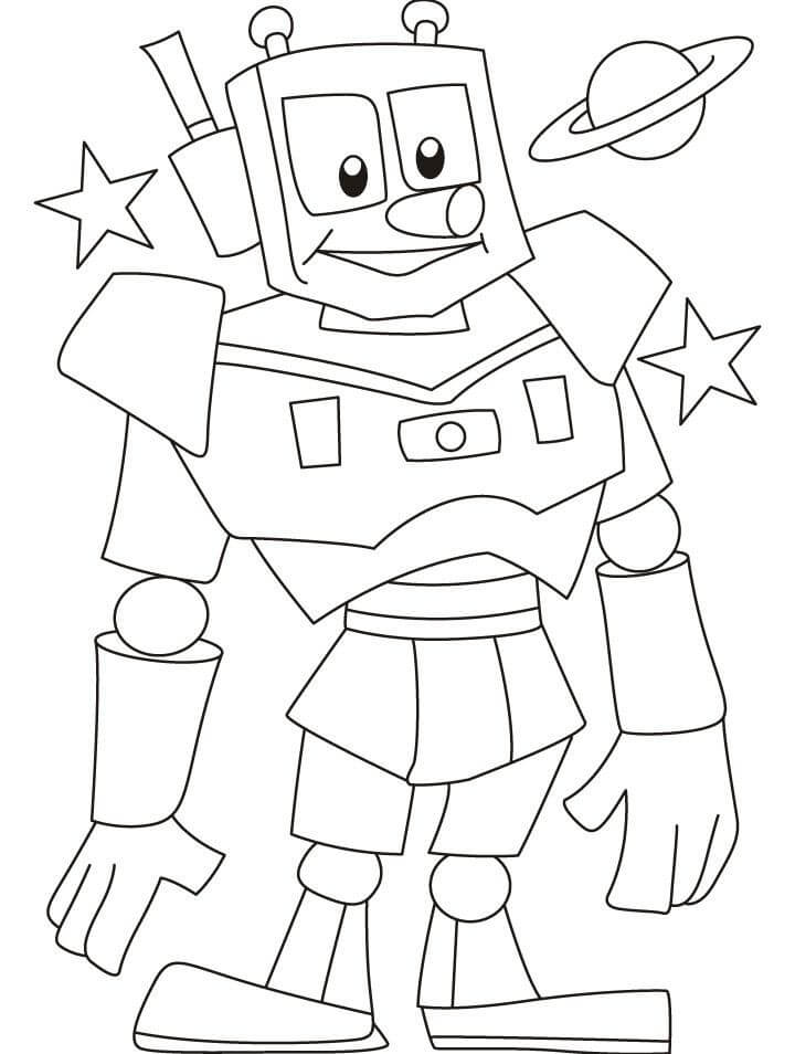 Dibujo de Robot Guy y Planeta