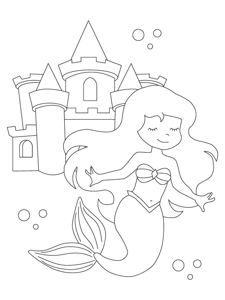Dibujo de Sirena y Castillos