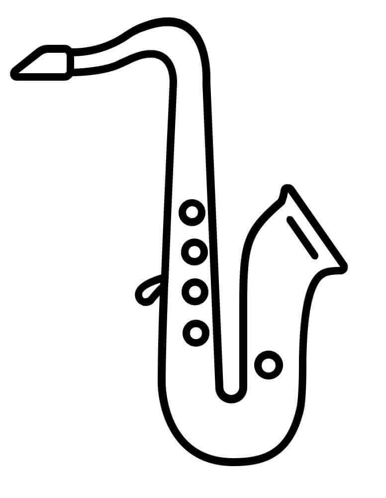 Dibujos Animados de Saxofón Simple 2