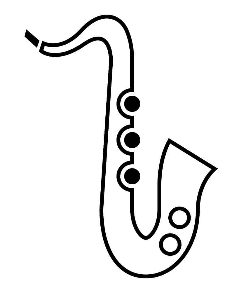 Dibujos Animados de Saxofón Simple. 1