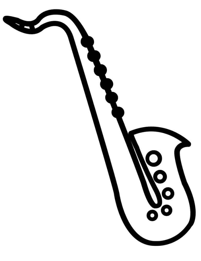 Dibujos Animados de Saxofón Simple