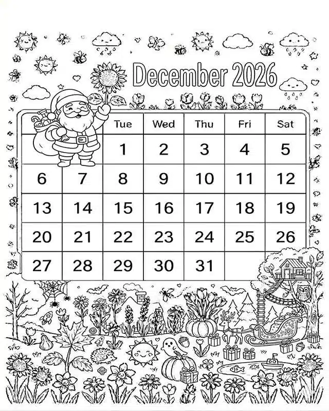 Diciembre 2026 para niños