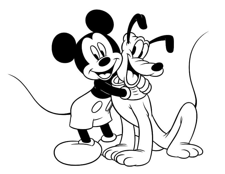 Disney Mickey Mouse Abrazando a Pluto