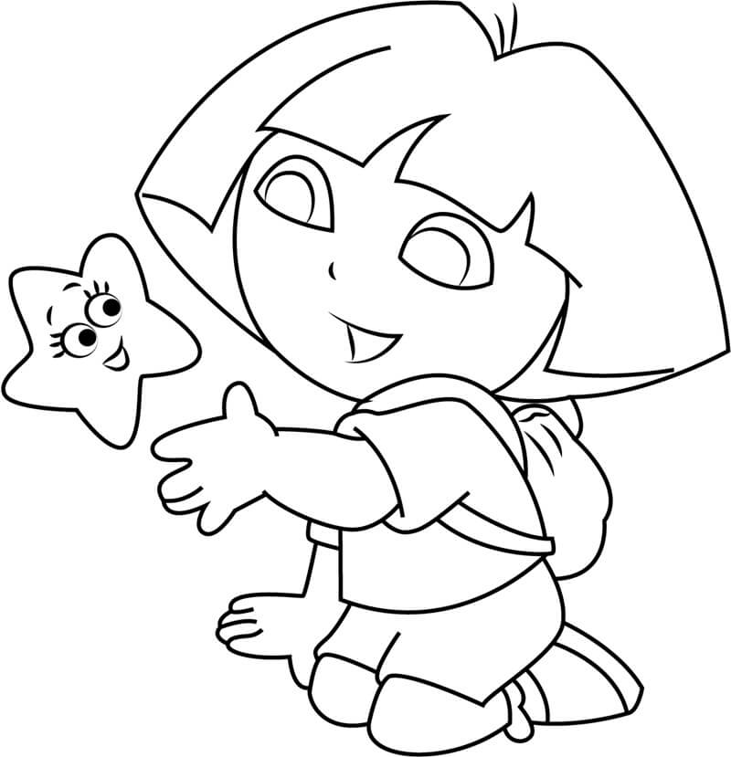 Dora con Estrella de Dibujos Animados