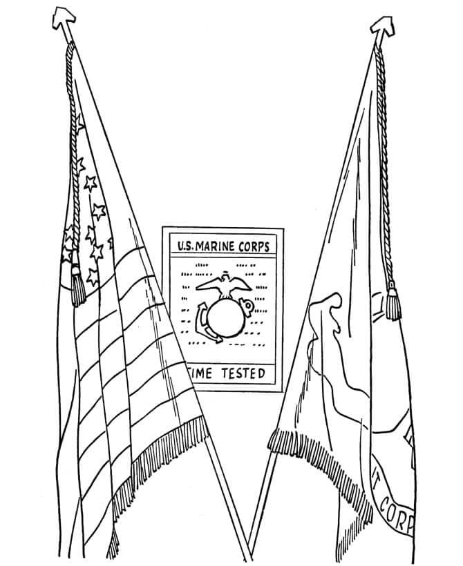 Dos Banderas en el día de Los Veteranos