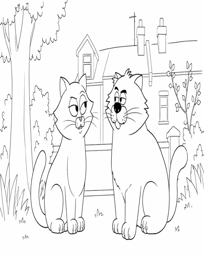 Dos Gatos Callejeros Amigables En El Vecindario