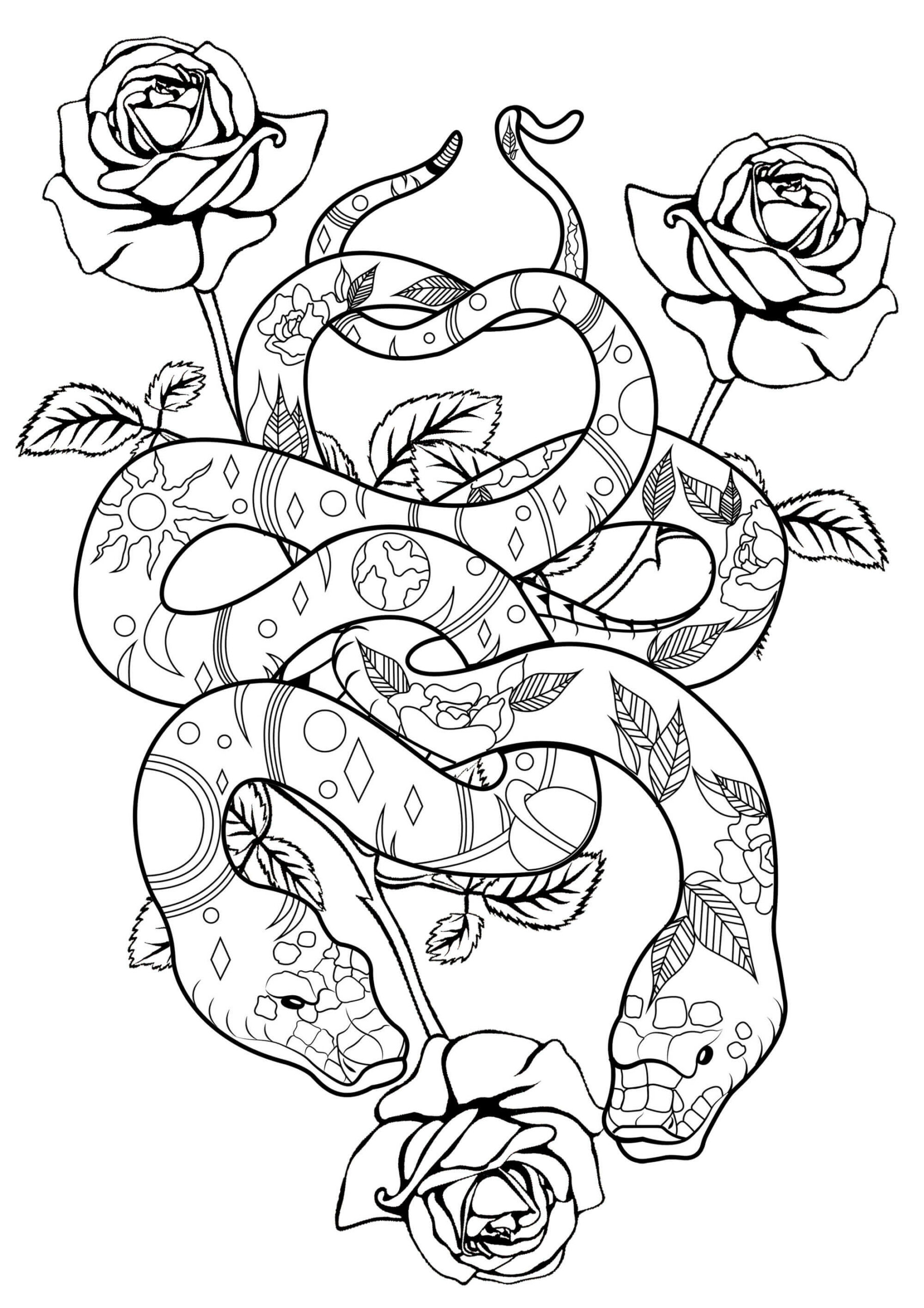 Dos Serpientes con Rosas
