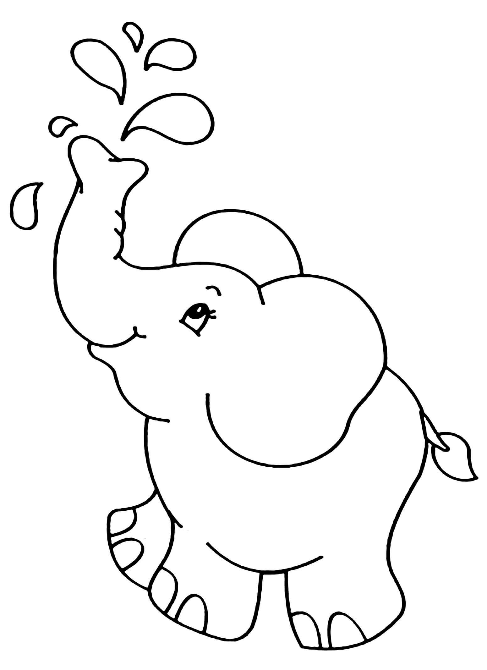 Elefante Sencillo Para Colorear Imprimir E Dibujar ColoringOnly Com