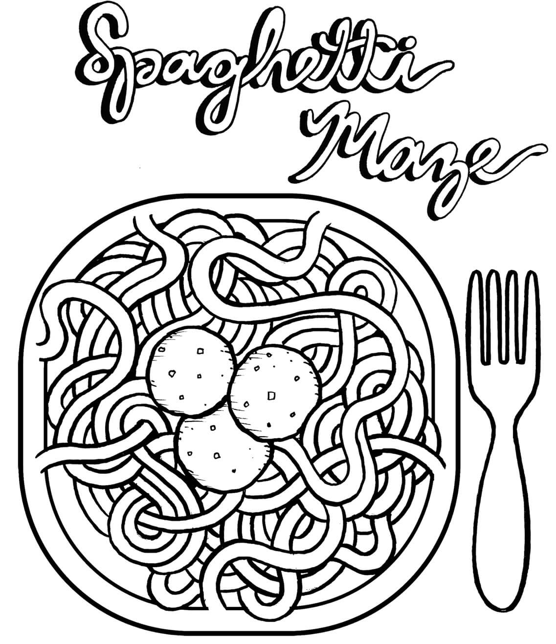 Espaguetis De Pasta Y Albóndigas