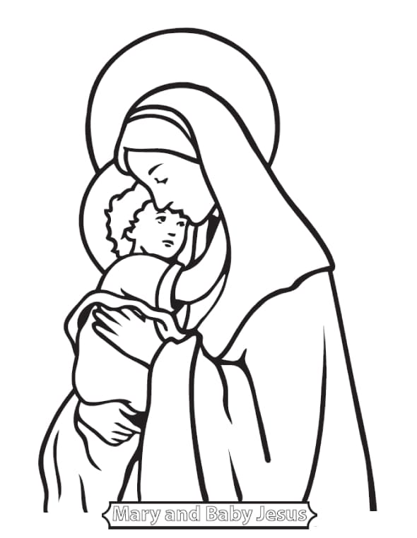Dibujos de Madre de Jesús para colorear e imprimir– 