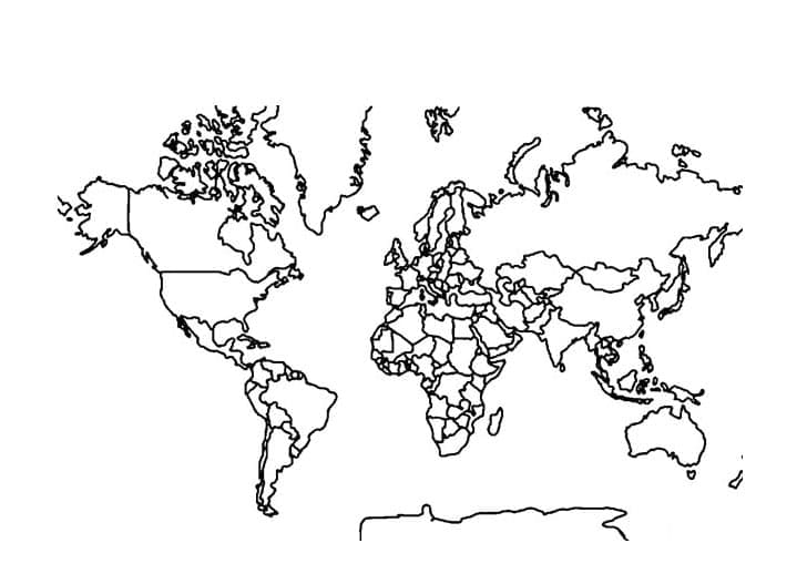 Esquema del mapa del mundo