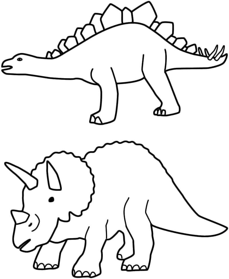 Estegosaurio y Triceratop