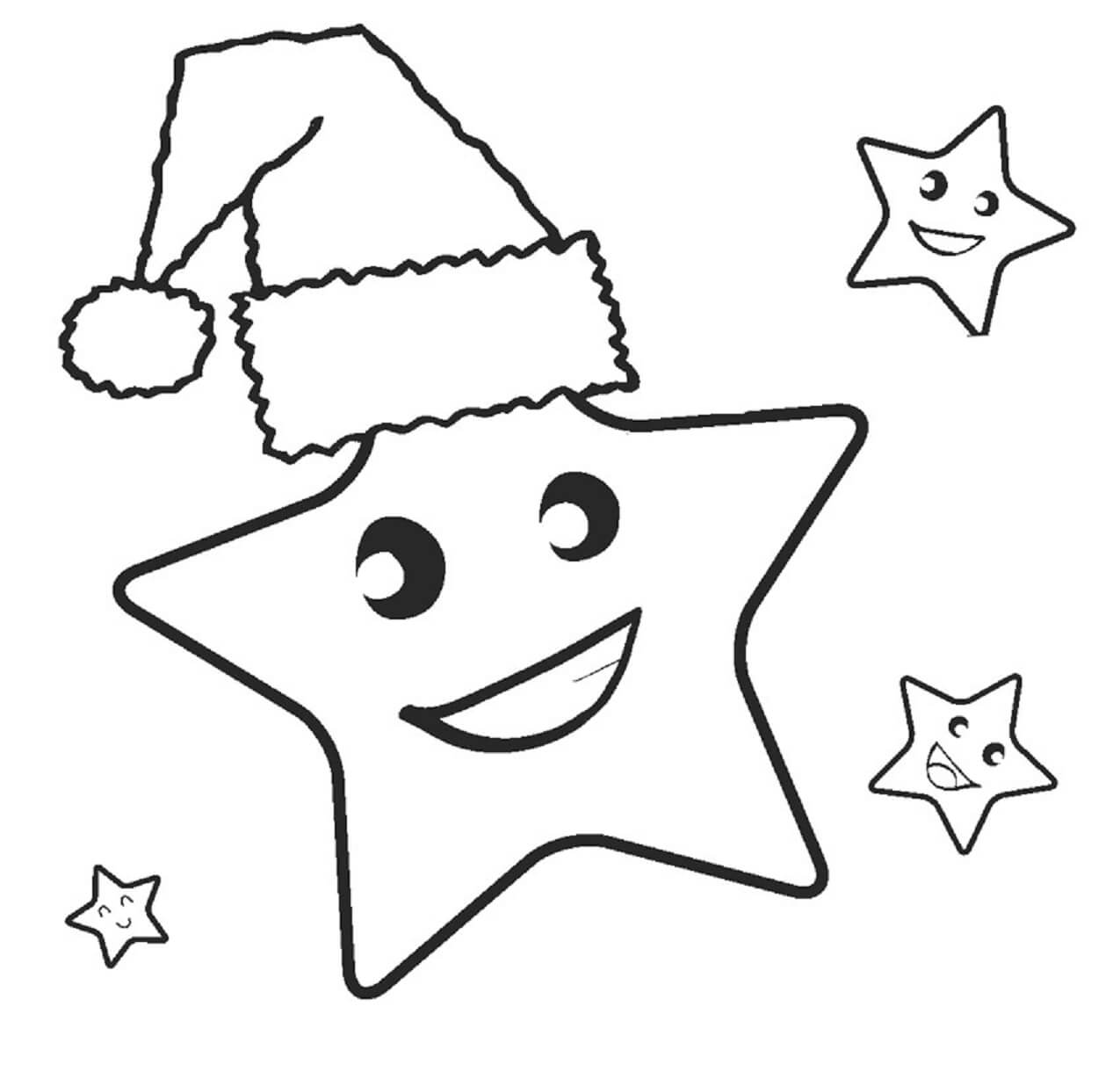 Estrellas en Navidad para colorear, imprimir e dibujar –