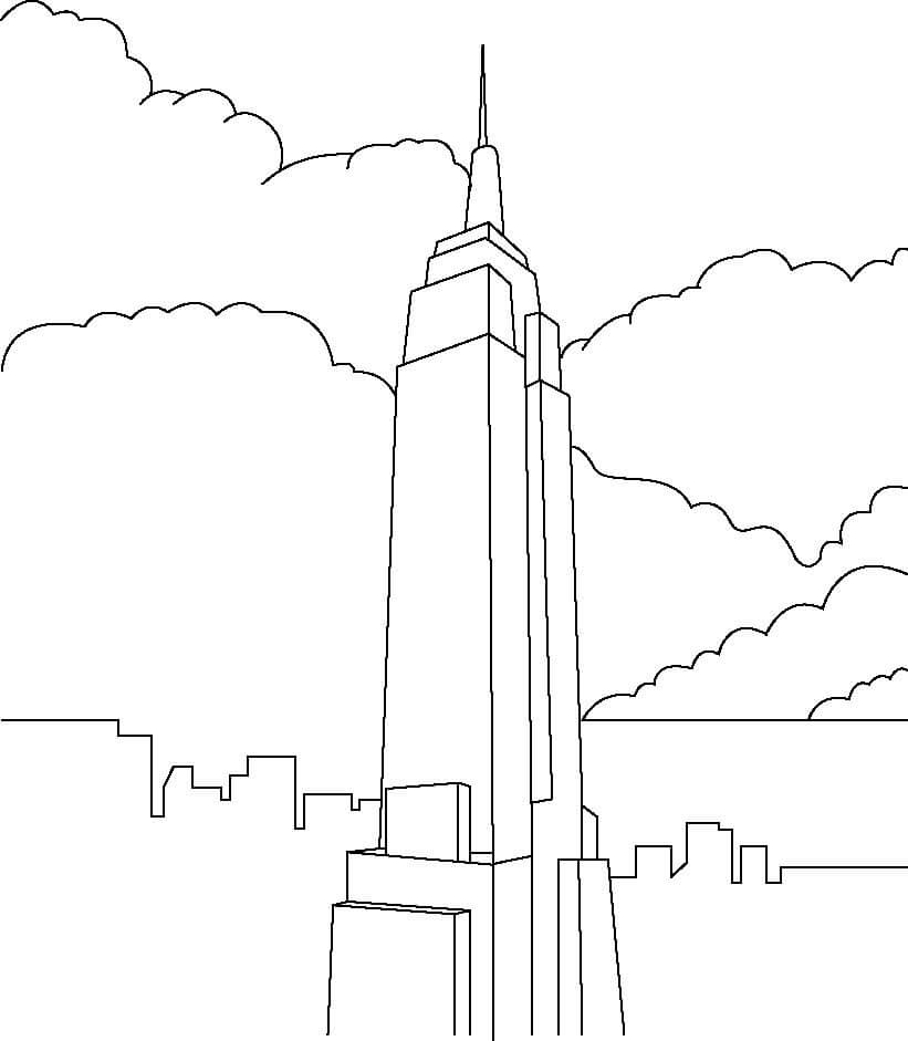  Fácil Edificio Empire State para colorear, imprimir e dibujar –ColoringOnly.Com