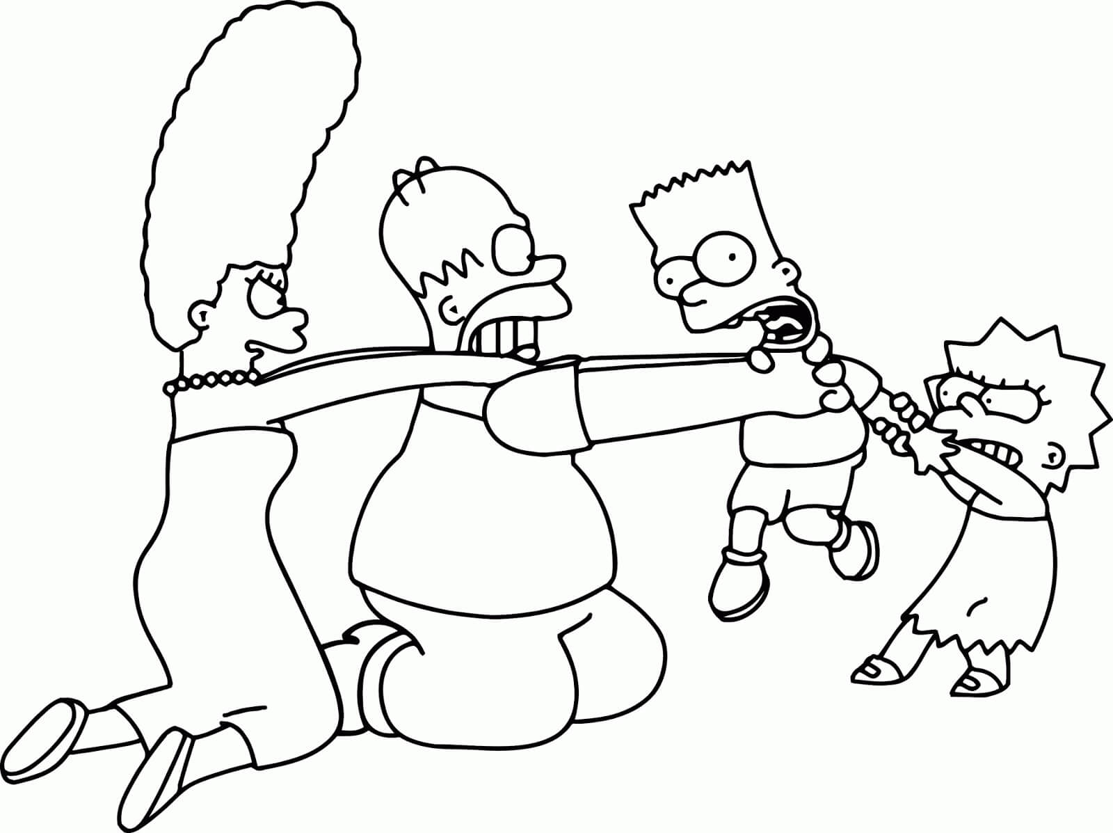Familia De Los Simpson Divirtiéndose