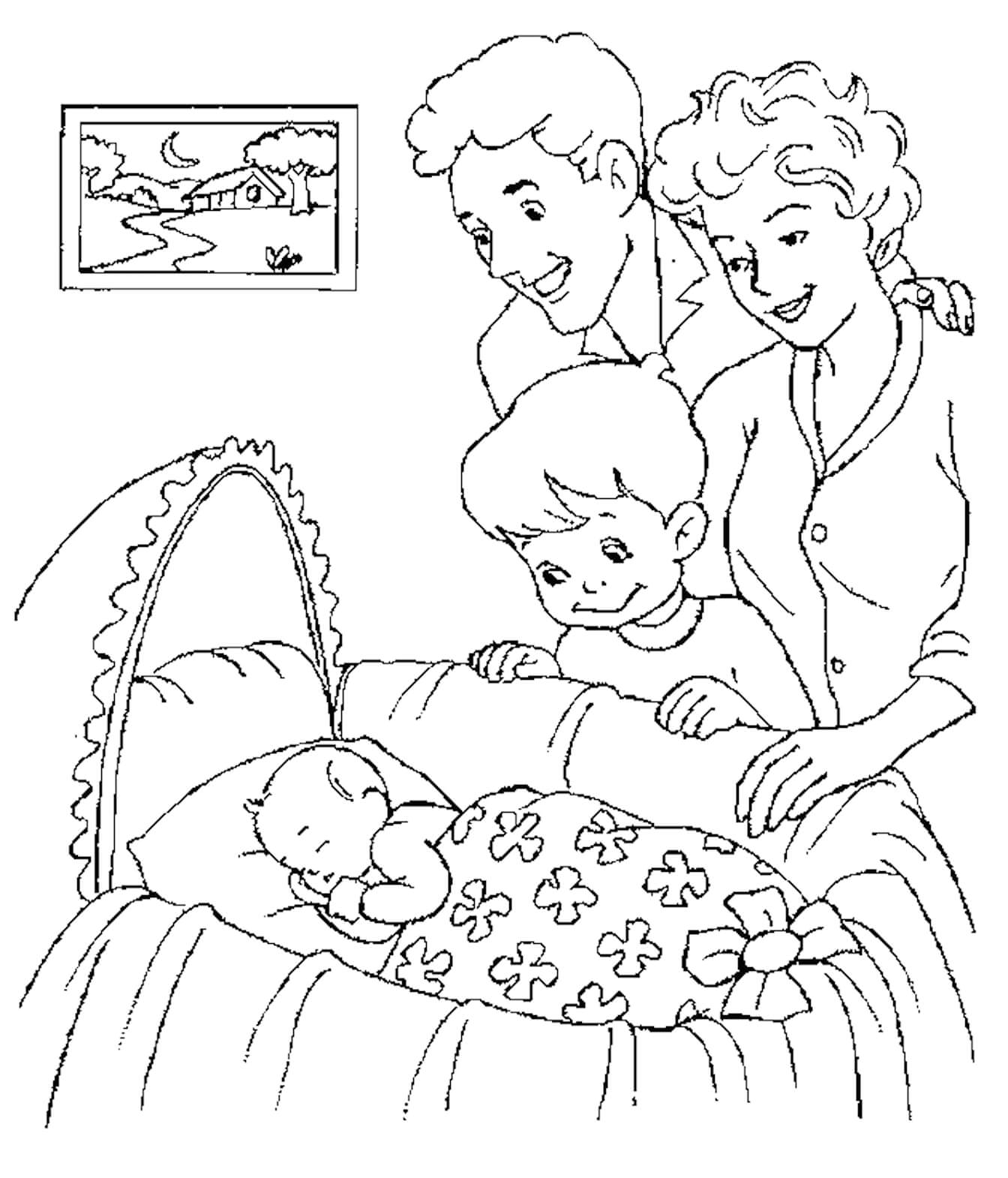 Familia mirando al Niño