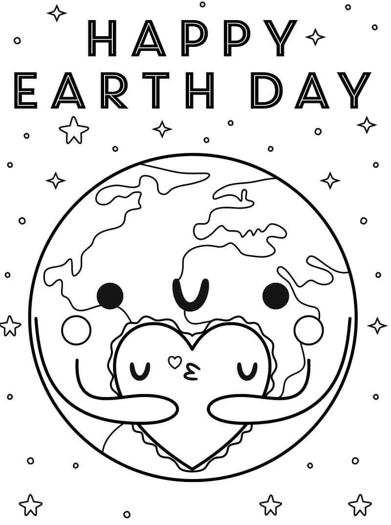 Feliz Día De La Tierra 3 Para Colorear Imprimir E Dibujar