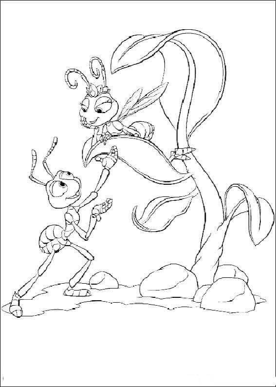 Flik y Atta con árbol