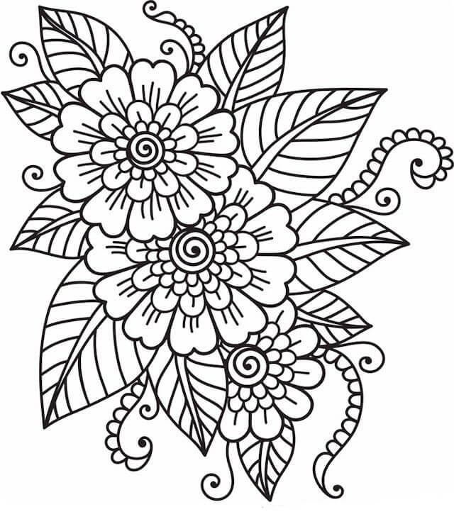 Flor de Durazno para colorear, imprimir e dibujar –
