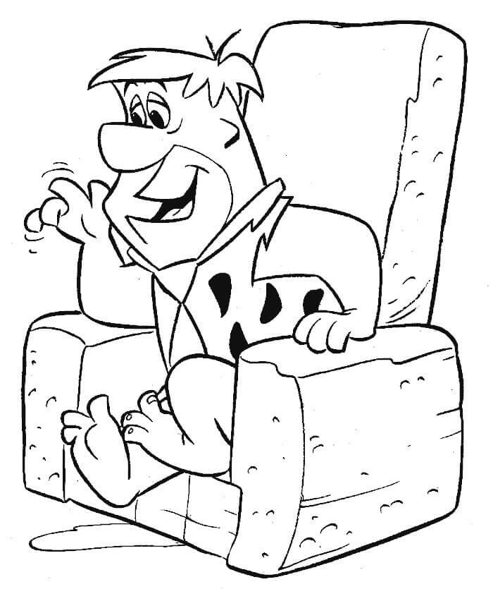 Fred Flintstone Sentado en Una Silla