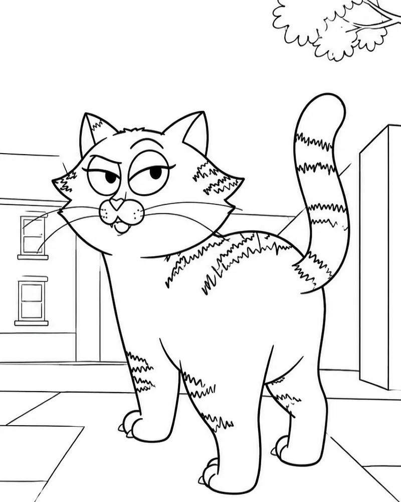 Gato Callejero Atigrado Caminando Por La Acera