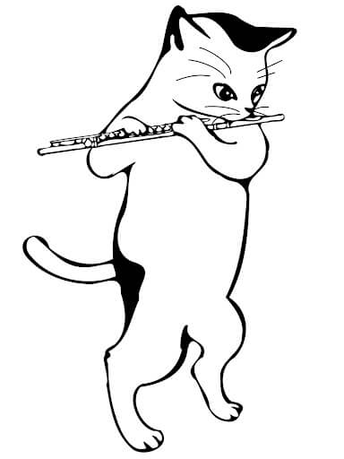Gato Tocando la Flauta