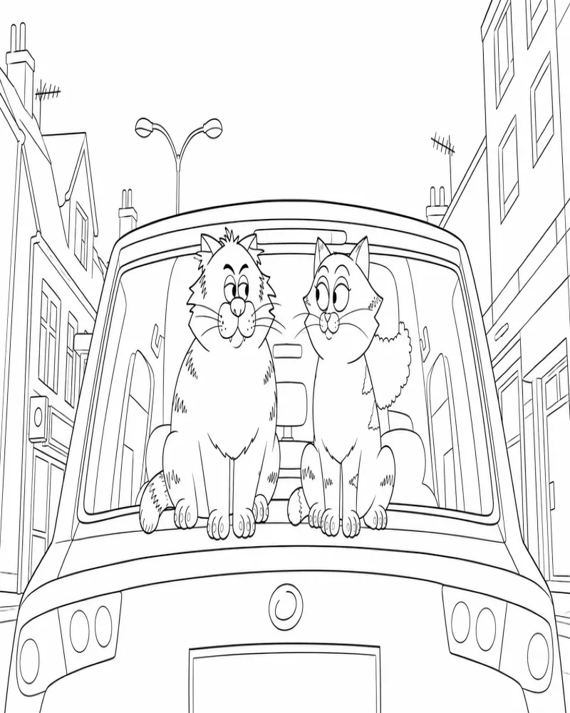Gatos Adorables Viajando En Un Coche