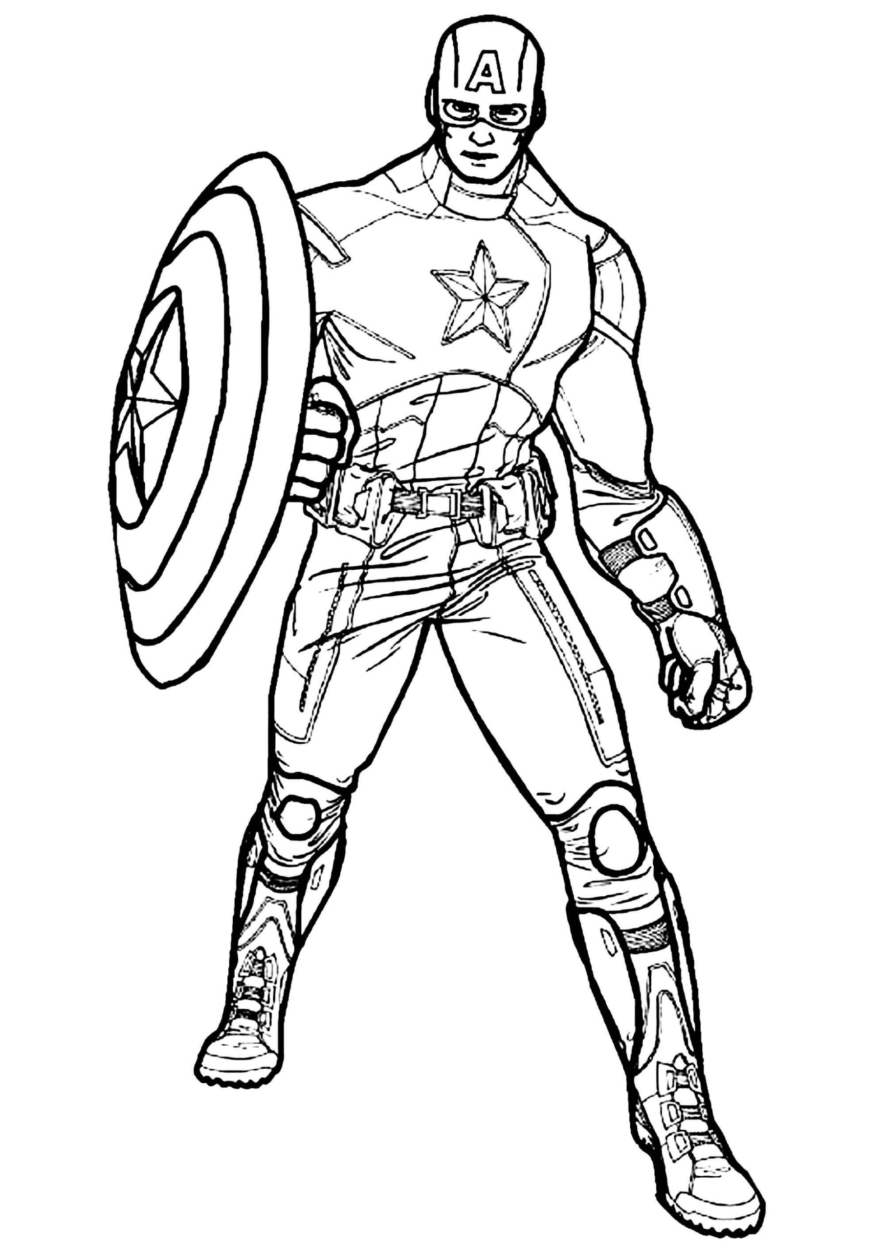 Genial Capitán América para colorear imprimir e dibujar ColoringOnly Com