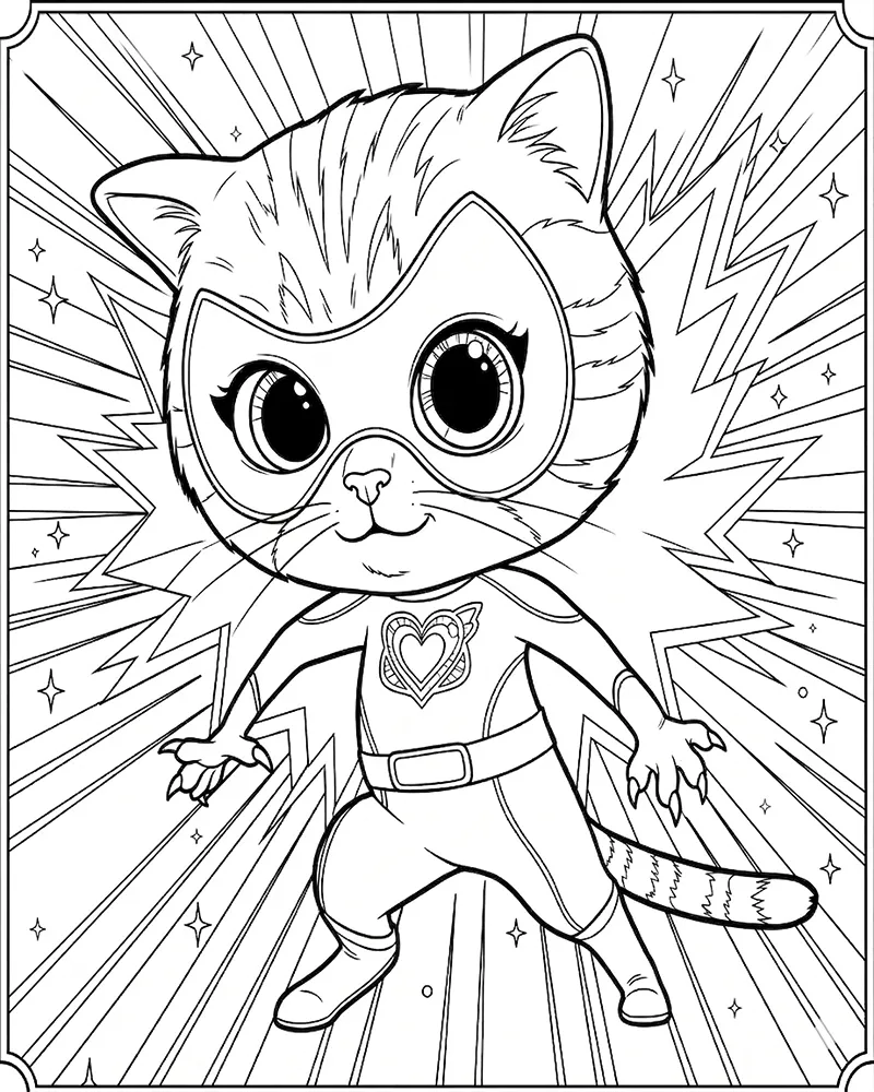 Superkitties para Colorear