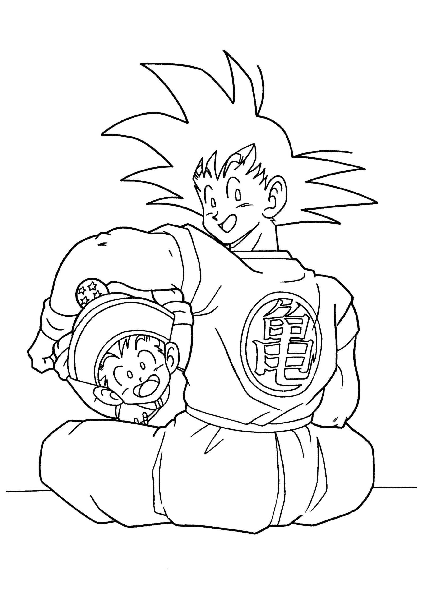 Goku Y Gohan para colorear, imprimir e dibujar –