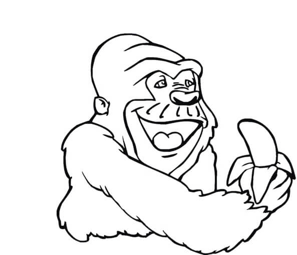 Gorila Sosteniendo Plátano