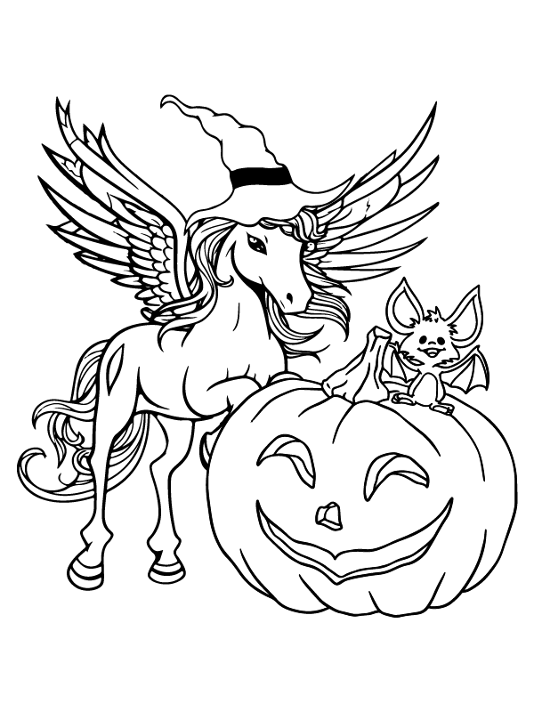 Gran Calabaza y Unicornio de Halloween