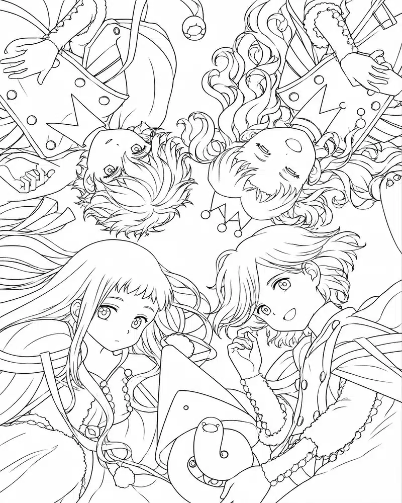 Grupo De Personajes Haciendo Magia