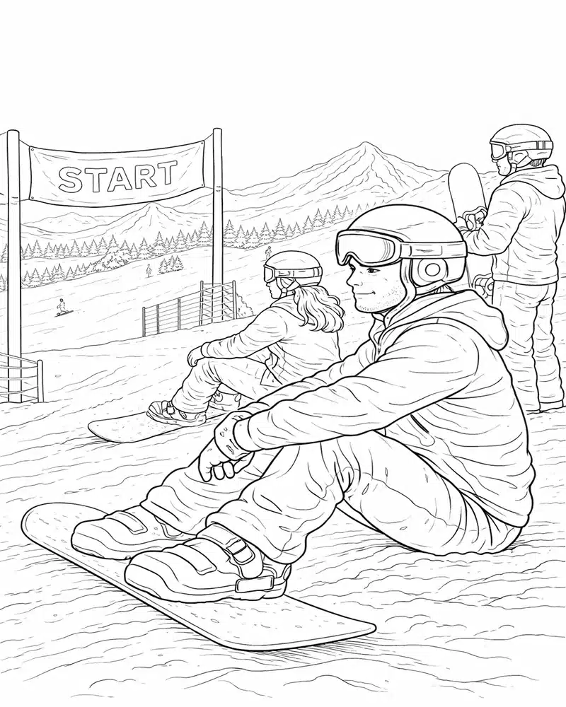 Grupo De Snowboarders
