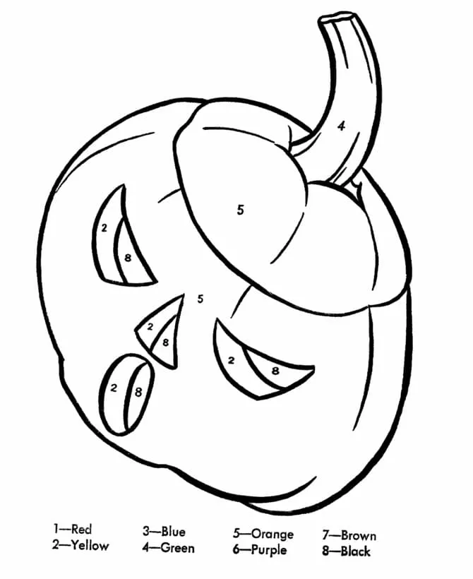 Calabaza De Halloween Jack O Color Por Números