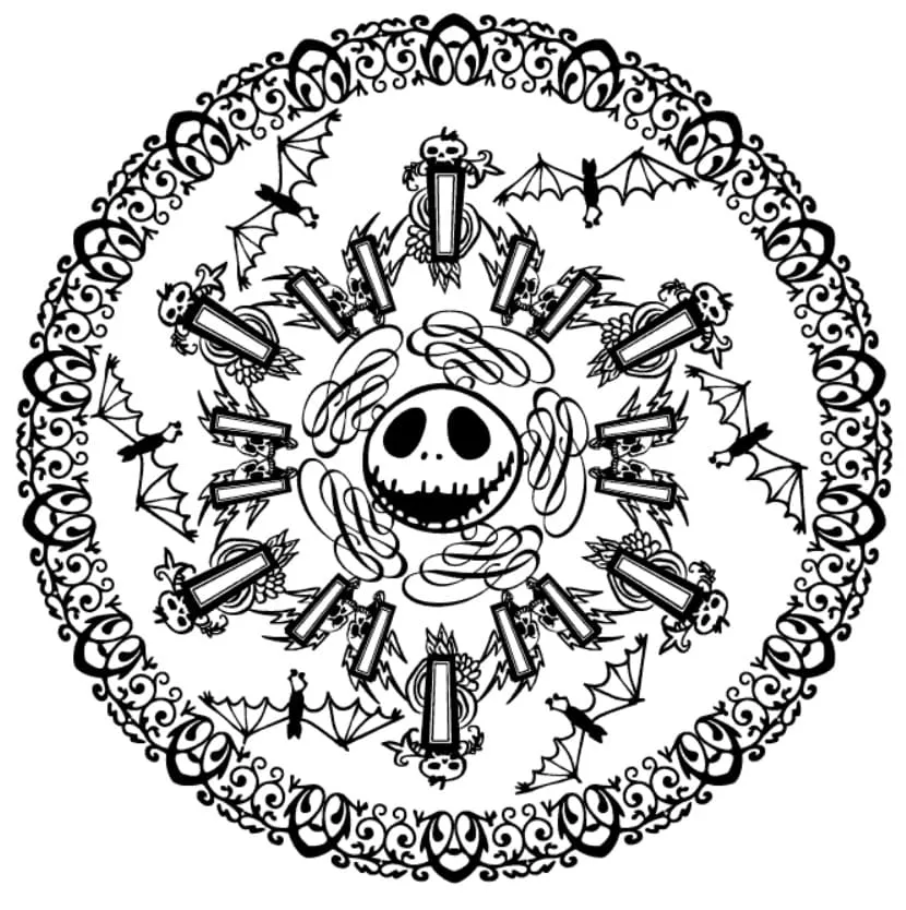 Mandala De Fantasmas De Halloween Para Colorear