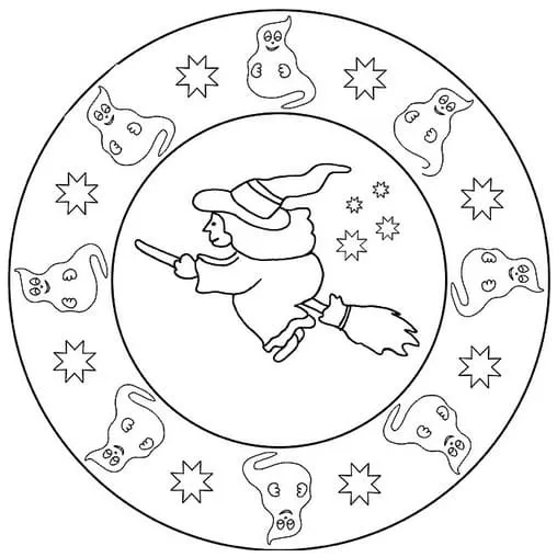 Mandala De Halloween Para Colorear Niños