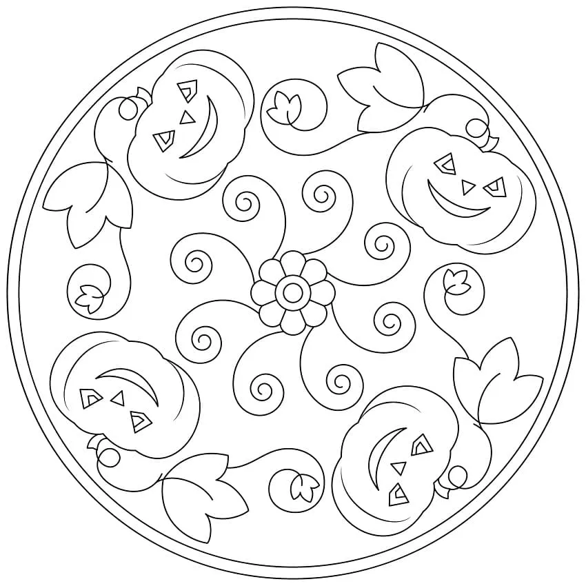 Mandala De Halloween Para Colorear PDF Imprimible