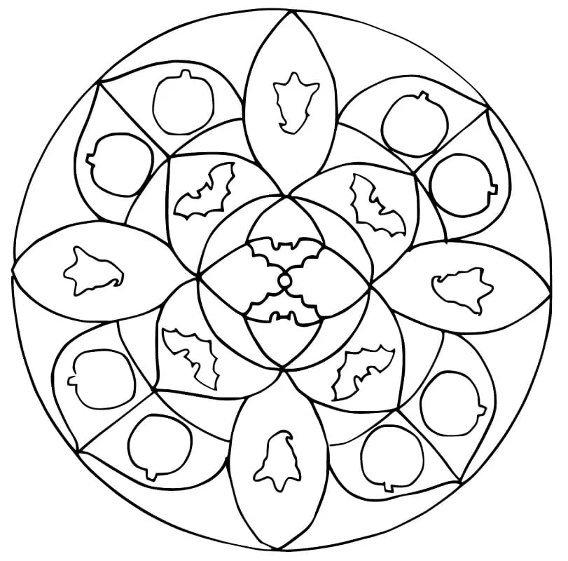 Mandala De Halloween Para Colorear Adultos