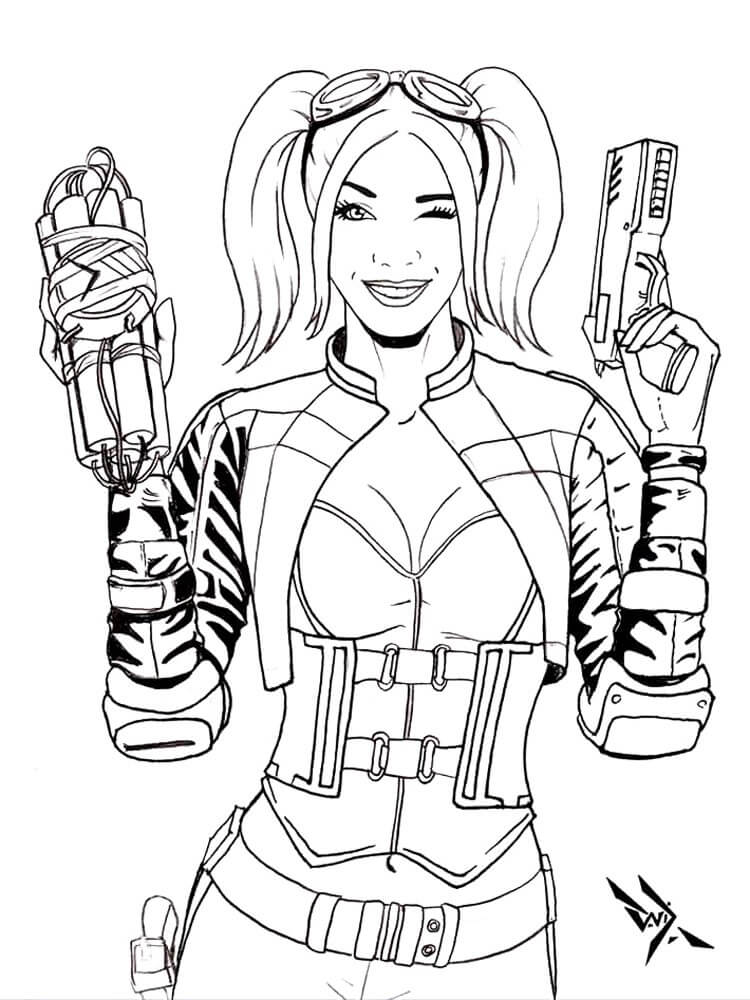 Harley Quinn con dos Pistolas