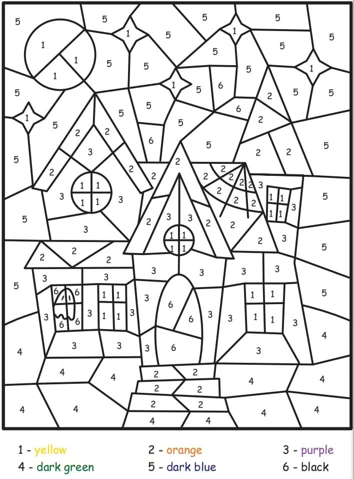 Casa Embrujada Color Por Números