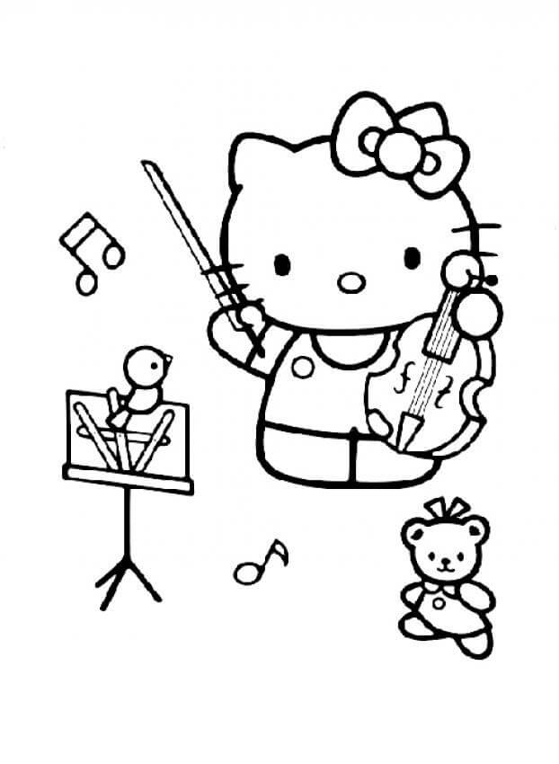 Hello Kitty Tocando el Violín