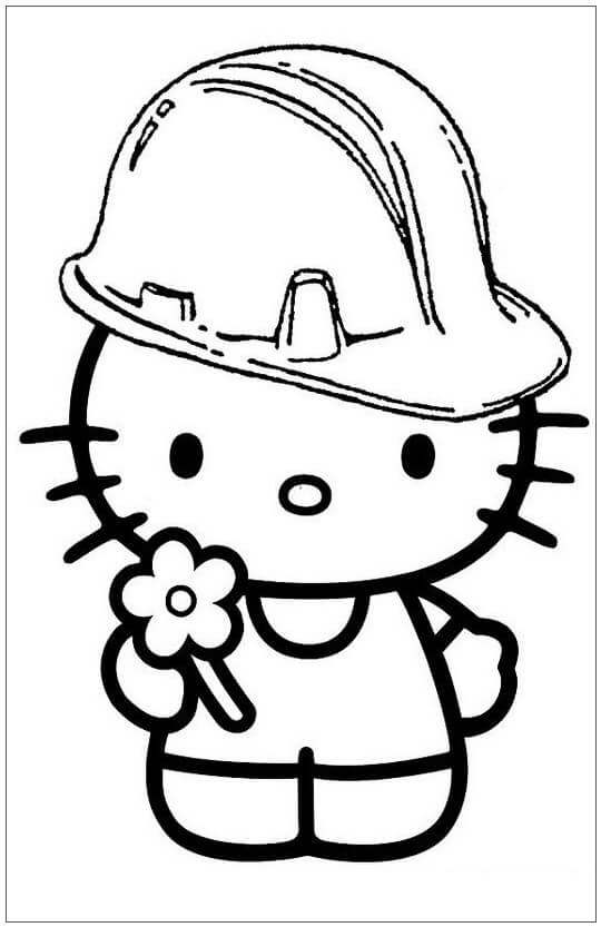 Hello Kitty con Sombrero de Trabajo