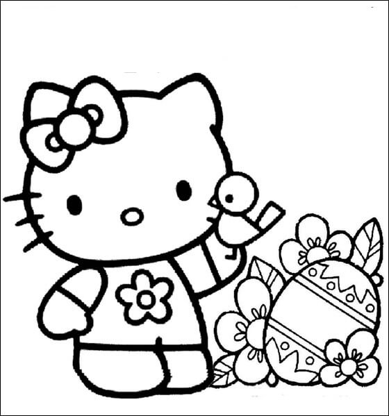 Hello Kitty con pollito y Huevo de Pascua