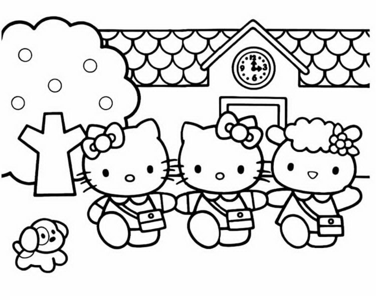 Hello Kitty y sus Amigos van a la Escuela