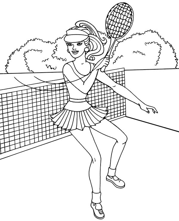 Hermosa niña Jugando al Tenis