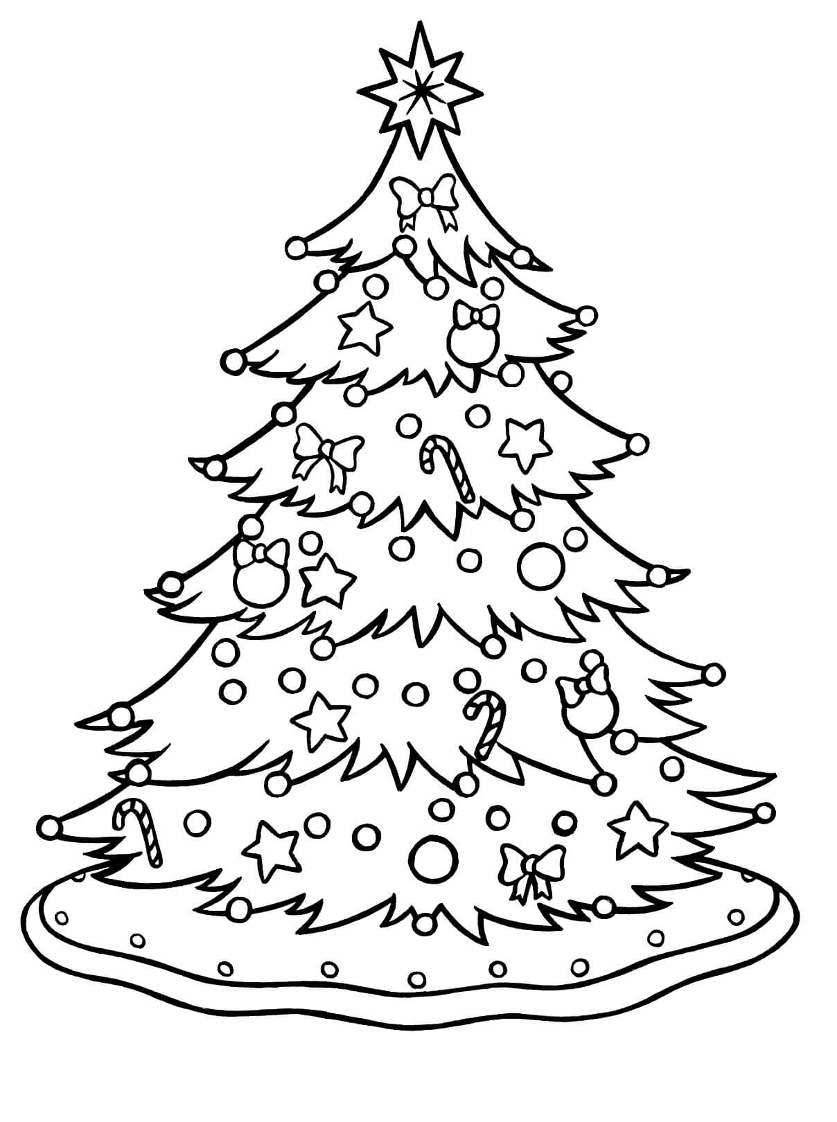 coser Dar derechos esculpir Hermoso Árbol de Navidad Grande para colorear, imprimir e dibujar  –ColoringOnly.Com