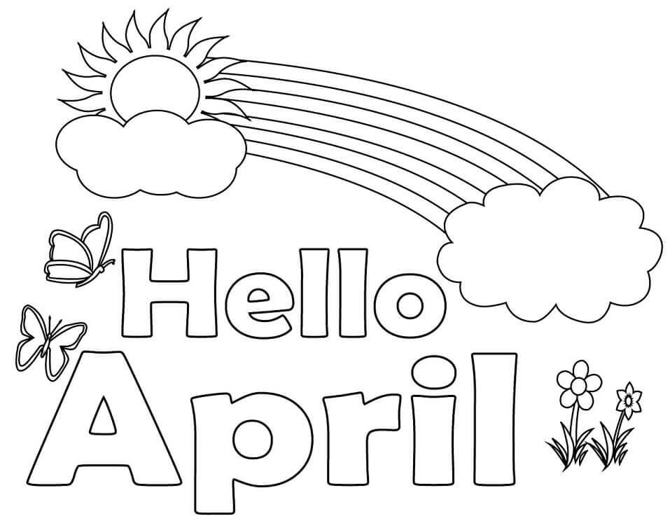 Hola Abril para colorear, imprimir e dibujar –