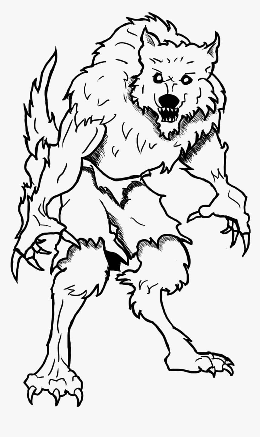 Dibujos Animados De Hombre Lobo Para Colorear Imprimir E Dibujar Coloringonly Com